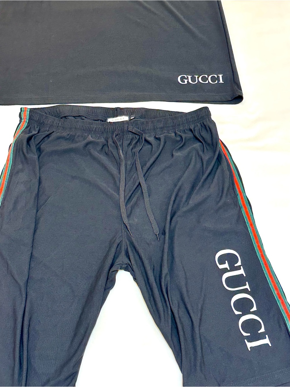 Gucci Black Tee and Shorts Set with Red Accent - Picture 12 of 13
